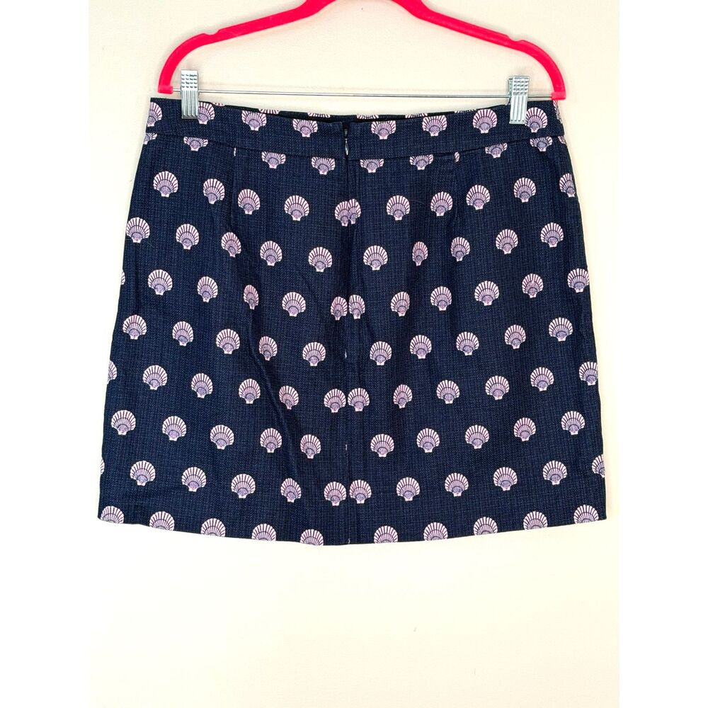 J.Crew Navy Shell Print Mini Skirt Size 12 Preppy Coastal Summer - Picture 3 of 8